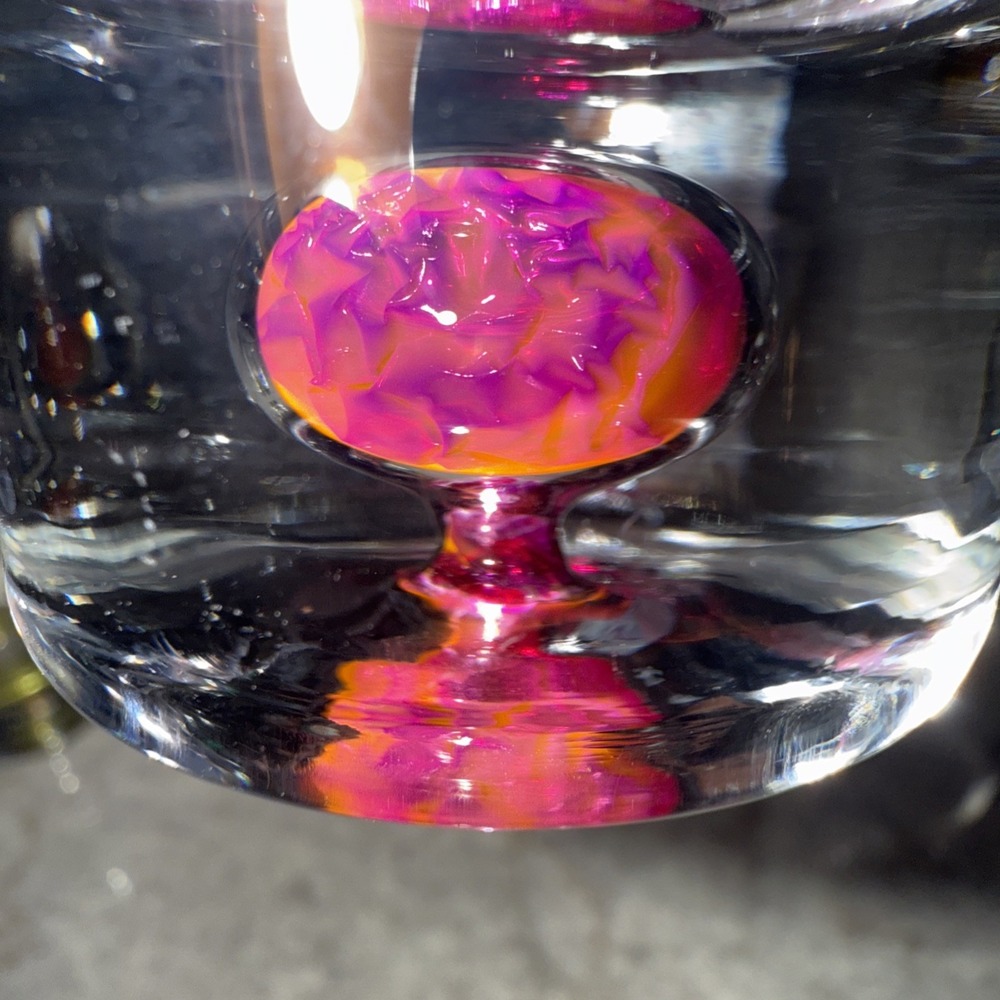 Set of 6 Shot Glasses Suspended Colored Bubble Base Barware - Picture 8 of 11